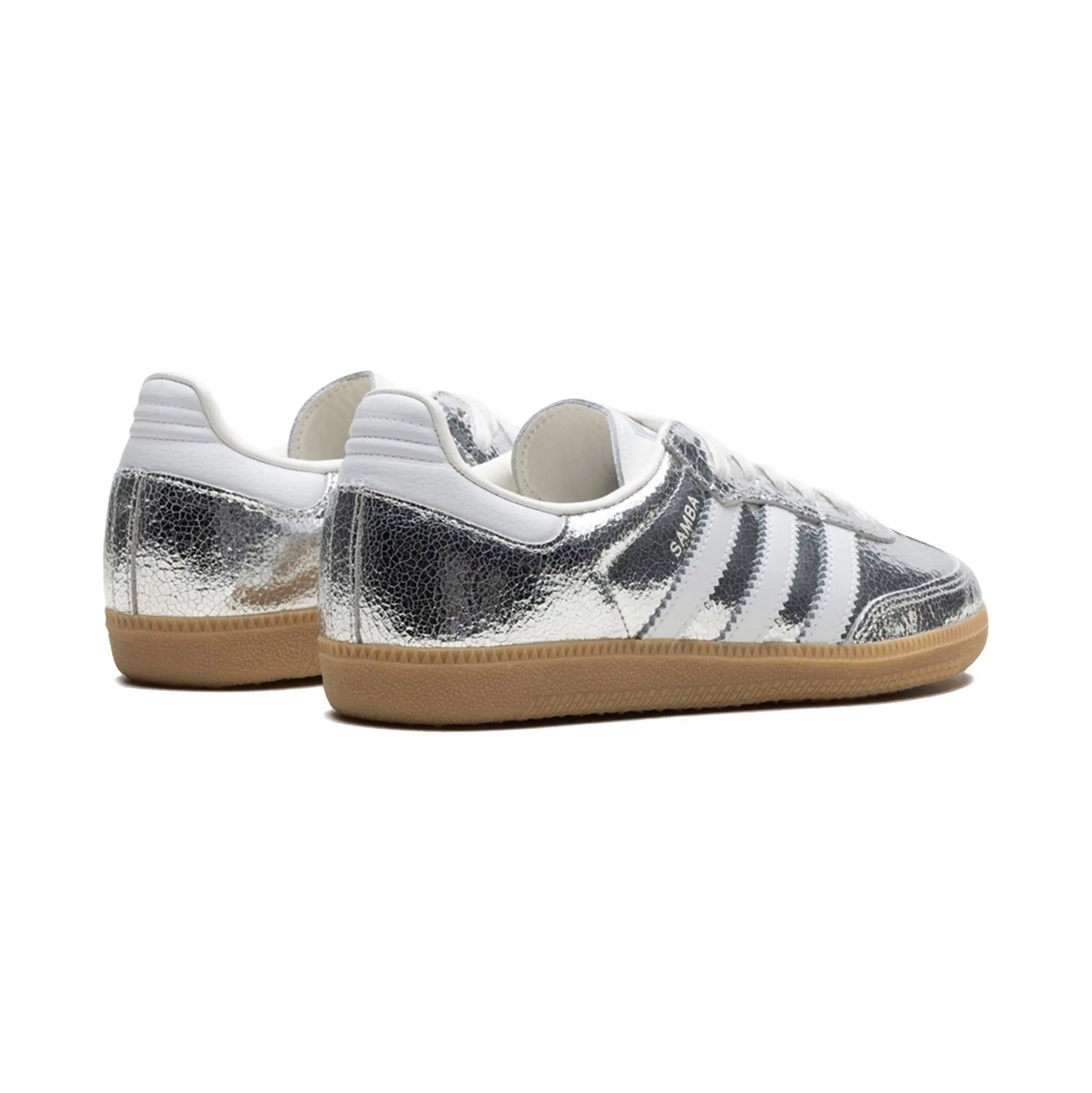 Adidas Samba Silver Metallic Cracked
