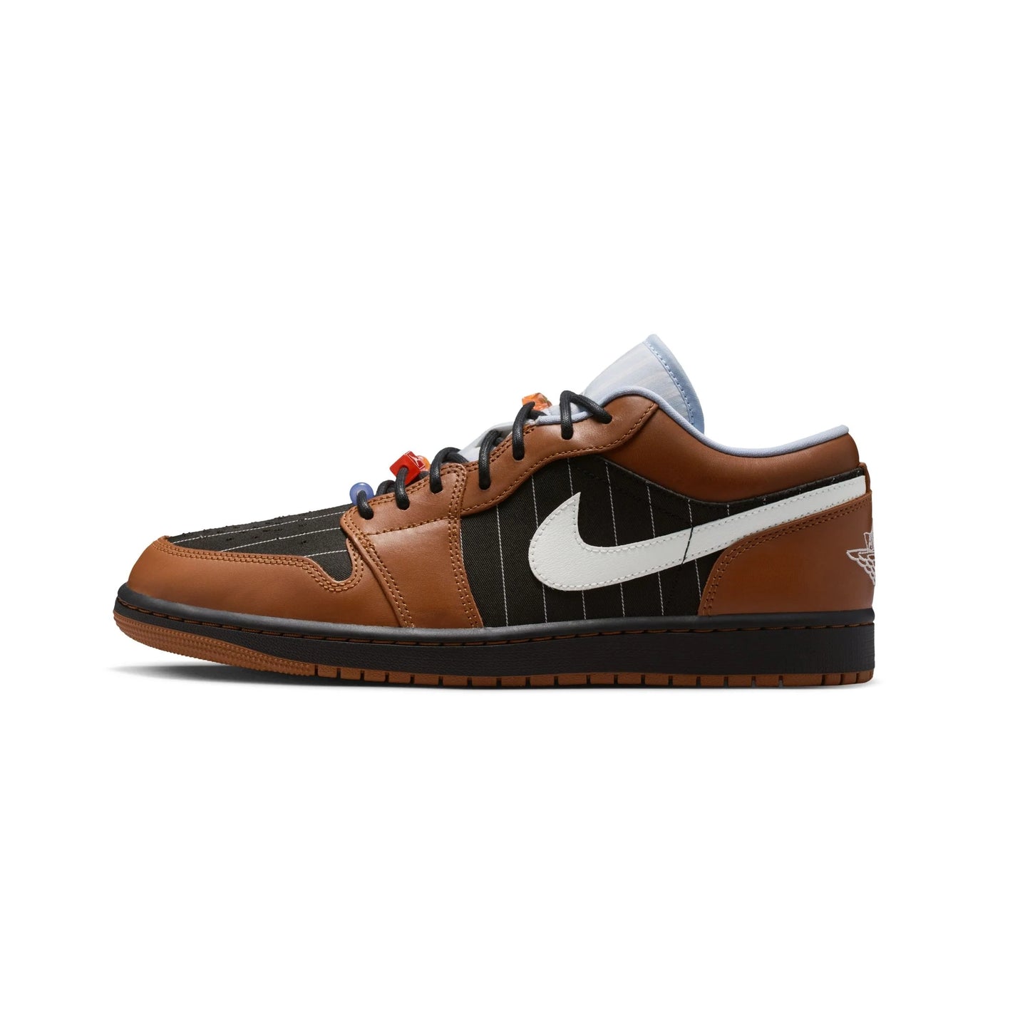 Air Jordan 1 Low SE Pinstripes Black Light Orewood Brown