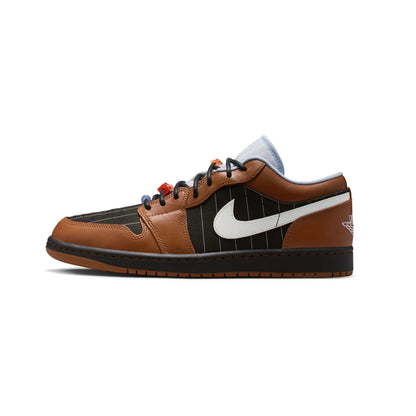 Air Jordan 1 Low SE Pinstripes Black Light Orewood Brown