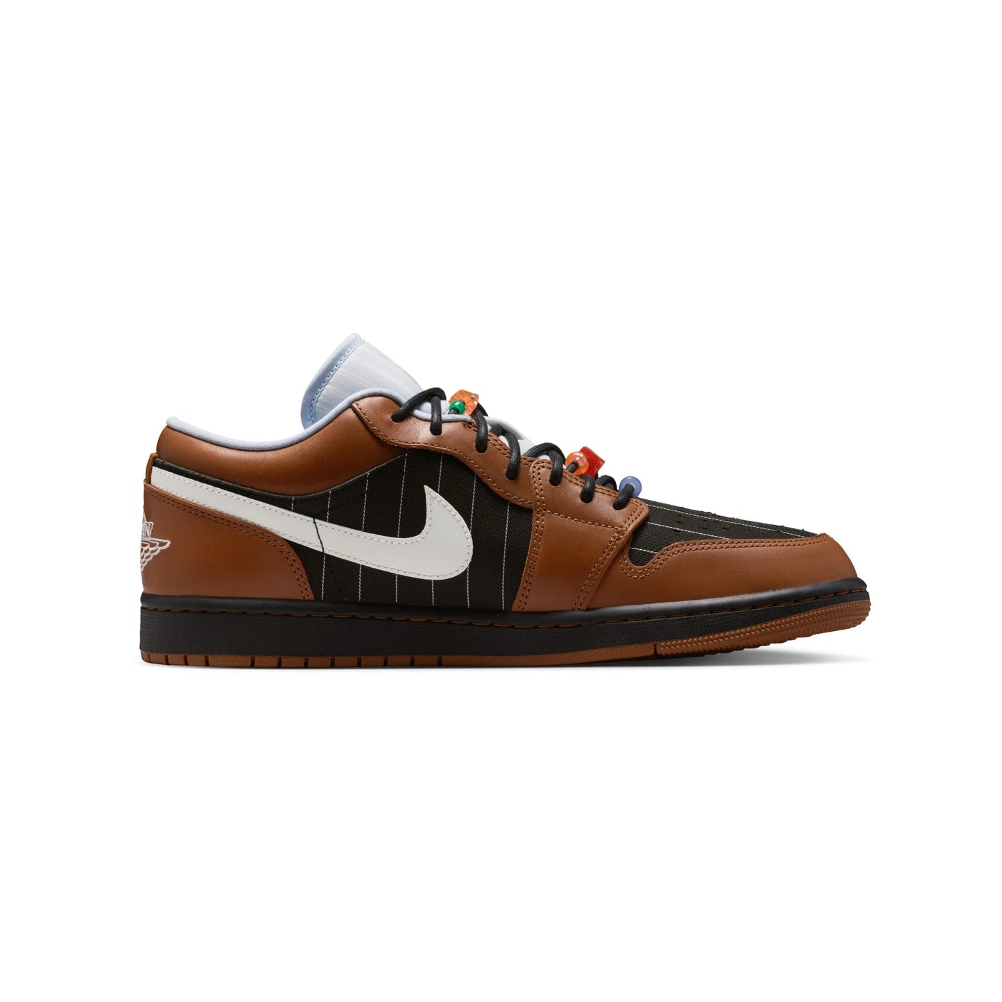 Air Jordan 1 Low SE Pinstripes Black Light Orewood Brown