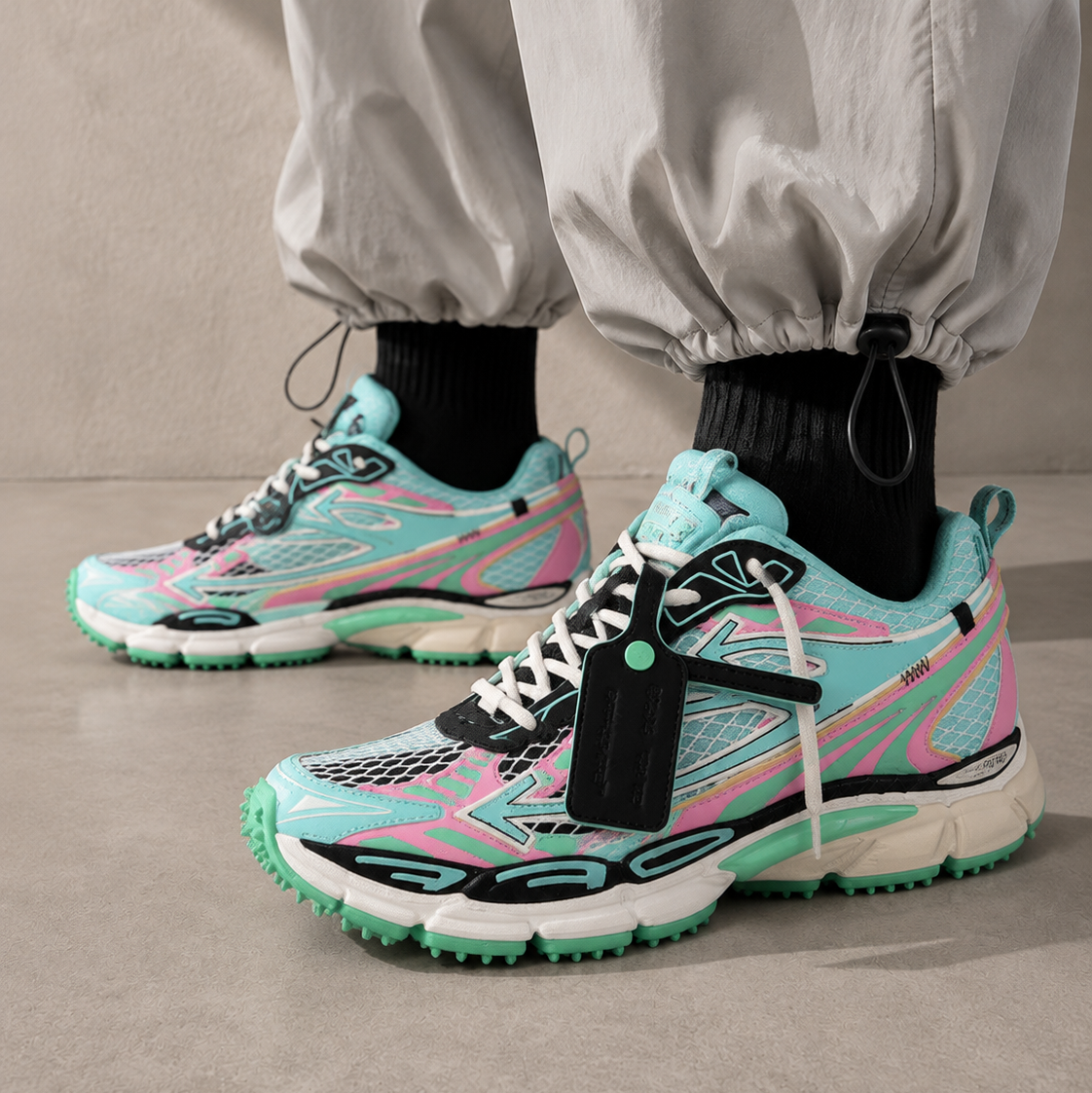 Off-White Be Right Back Fishnet Aqua Mint