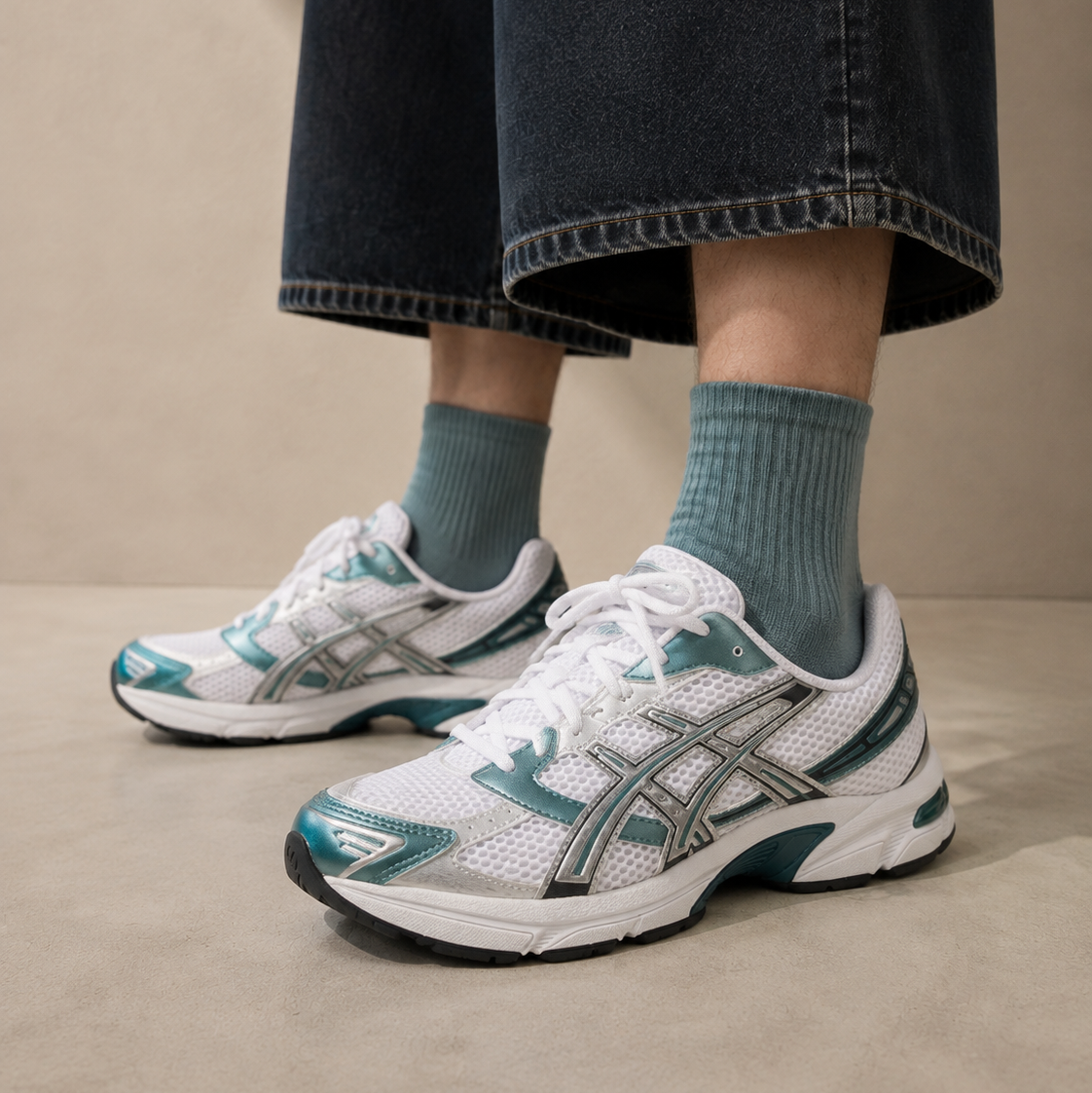 Asics Gel-1130 White Dark Neptune - vista 5