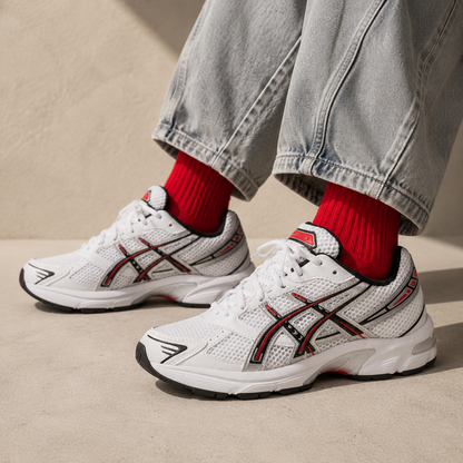 Asics Gel-1130 White Electric Red - vista 5