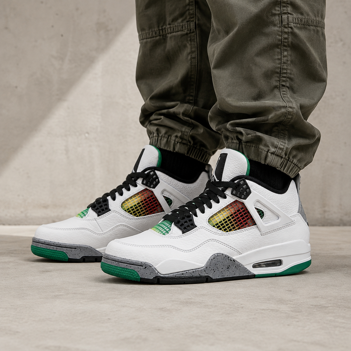Air Jordan 4 Retro Lucid Green Rasta - vista 5