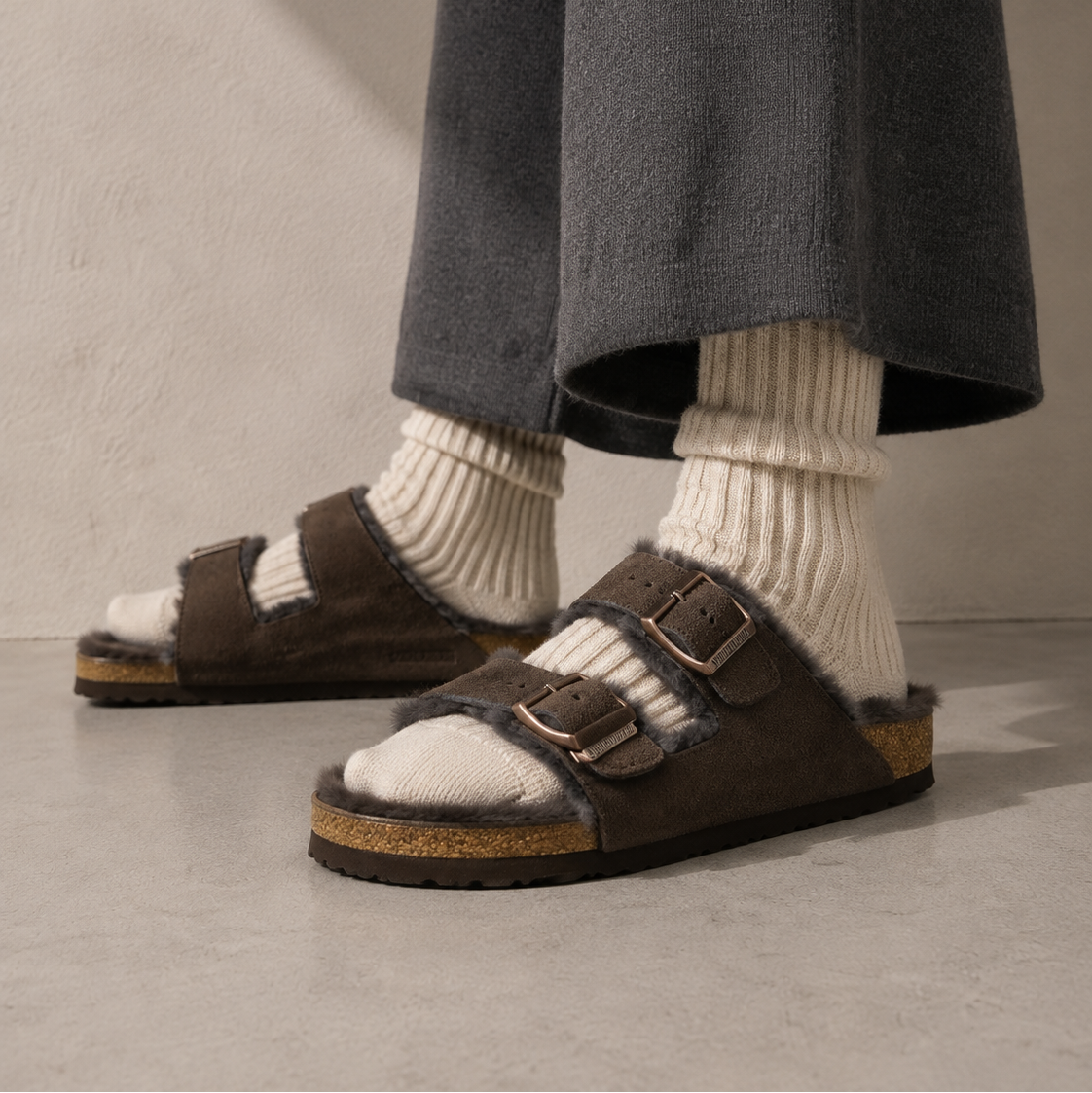 Birkenstock Arizona Shearling Dark Brown - vista 4
