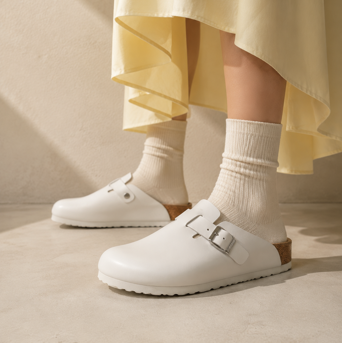Birkenstock Boston Leather White - vista 4