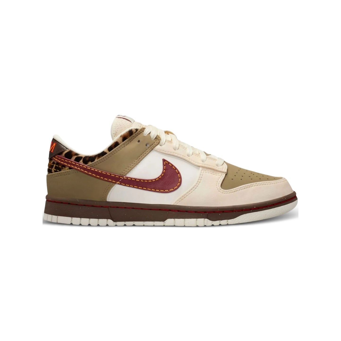 Nike Dunk Low Retro Khaki Team Red Pearl White