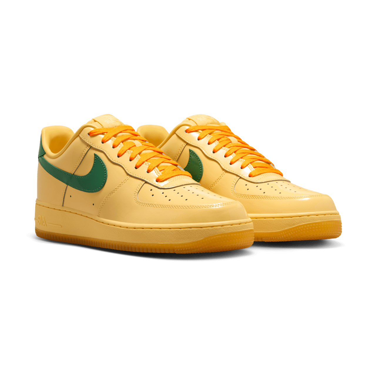 Nike Air Force 1 Low Patent Leather Topaz Gold Pine Green