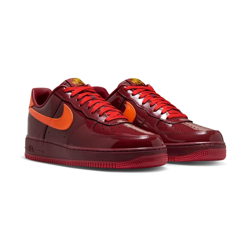 Nike Air Force 1 Low Patent Leather Dark Team Red Safety Orange