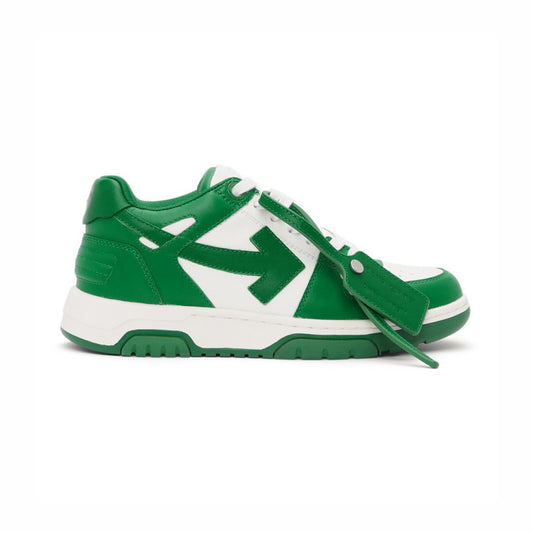 Off-White Out Of Office Green and White Leather