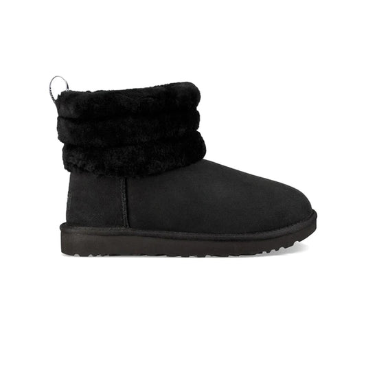 UGG Classic Mini Fluff Quilted Boot Black